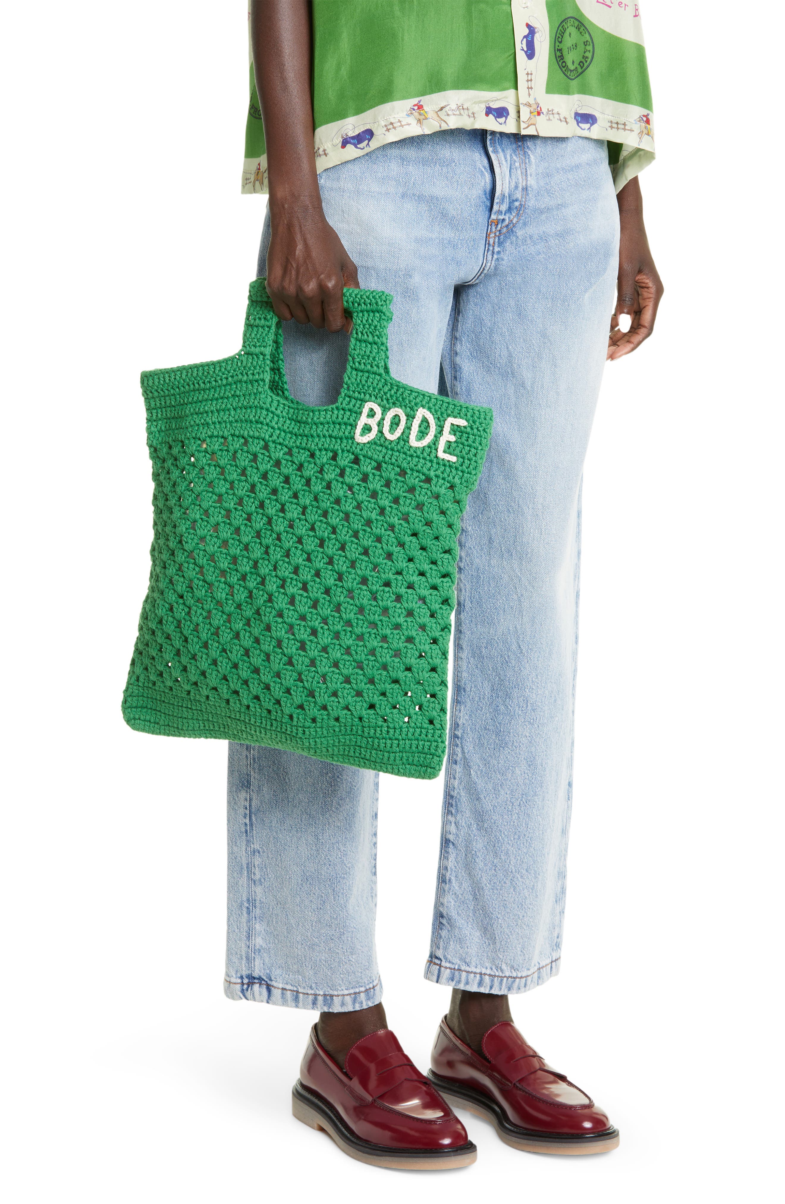 Bode Crochet Cotton Tote, Alternate, color, 