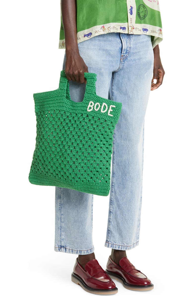 Bode Crochet Cotton Tote, Alternate, color,