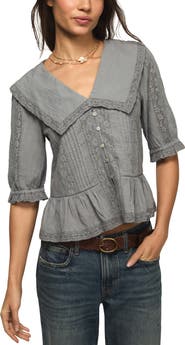 Lucky Brand Lace Peplum Top
