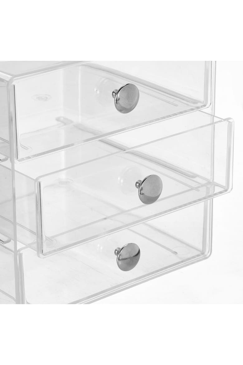 Stackable 3-Drawer Vanity Makeup Organizer - Clear, Alternate, color, Clear