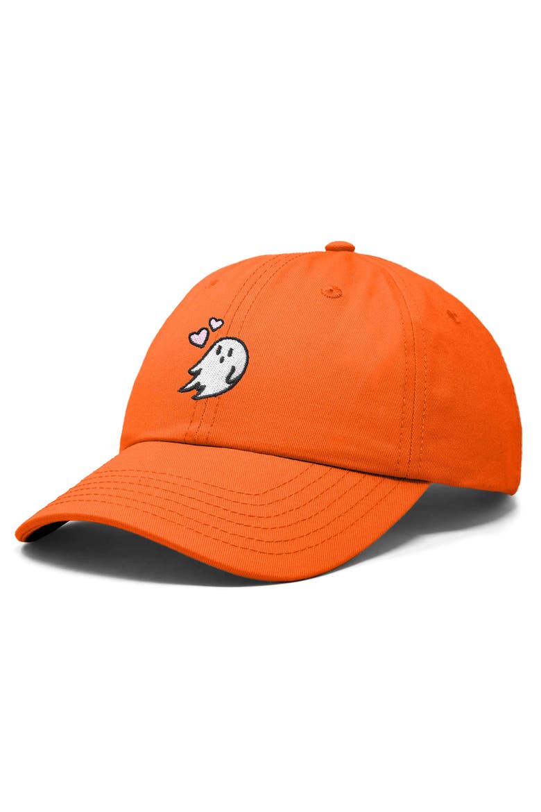 Heartly Ghost Embroidered Cap, Alternate, color, Orange