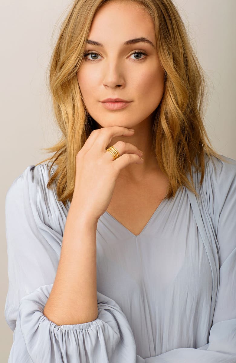 gorjana Stackable Set of 4 Band Rings, Alternate, color, 