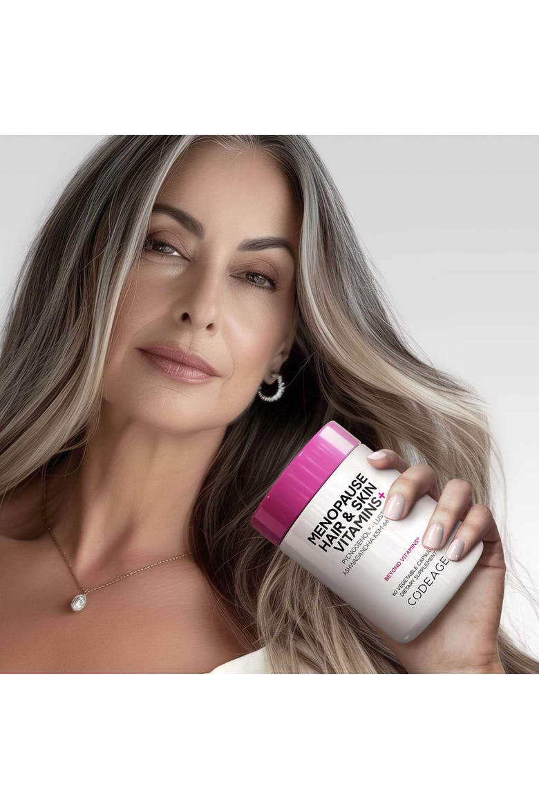 Menopause Hair & Skin Vitamins+, Biotin, Lustriva, Pycnogenol Supplement, Alternate, color, White