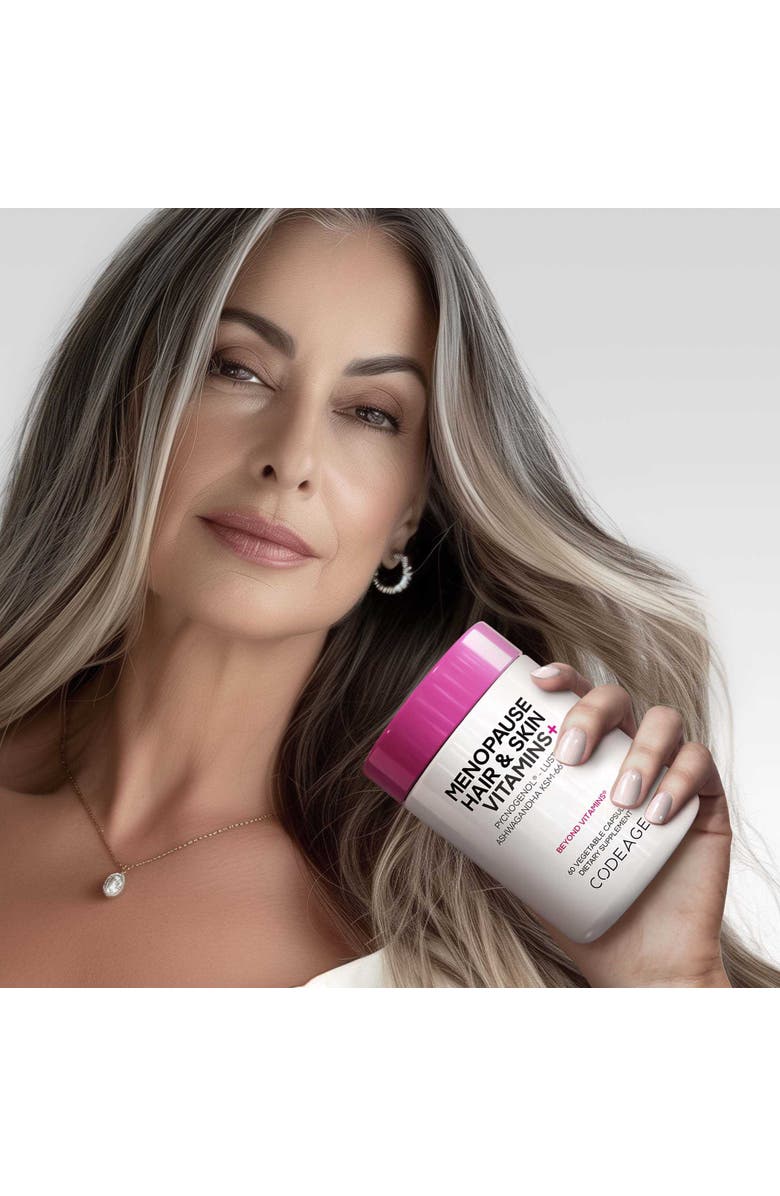 Codeage Menopause Hair & Skin Vitamins+, Biotin, Lustriva, Pycnogenol Supplement, Alternate, color, White