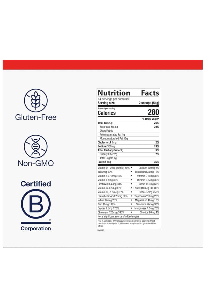 Ketogenic Chocolate Protein Powder Meal Replacement Shake 14 Servings, Alternate, color, None