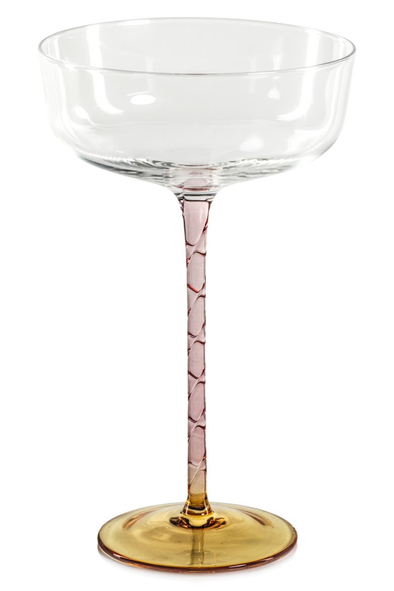 Sachi Set of 4 Martini Glasses, Main, color, AMBER/ PINK
