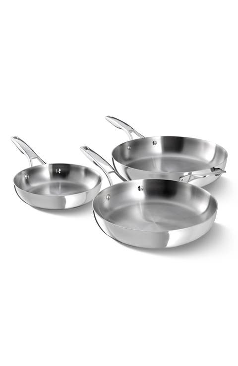 Premier Stainless Steel 3-Piece Fry Pan Set