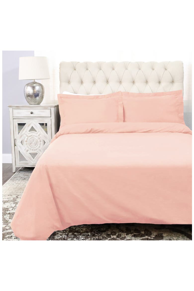 Solid 300 Thread Count Sateen Duvet Cover & Shams Set, Alternate, color, BLUSH