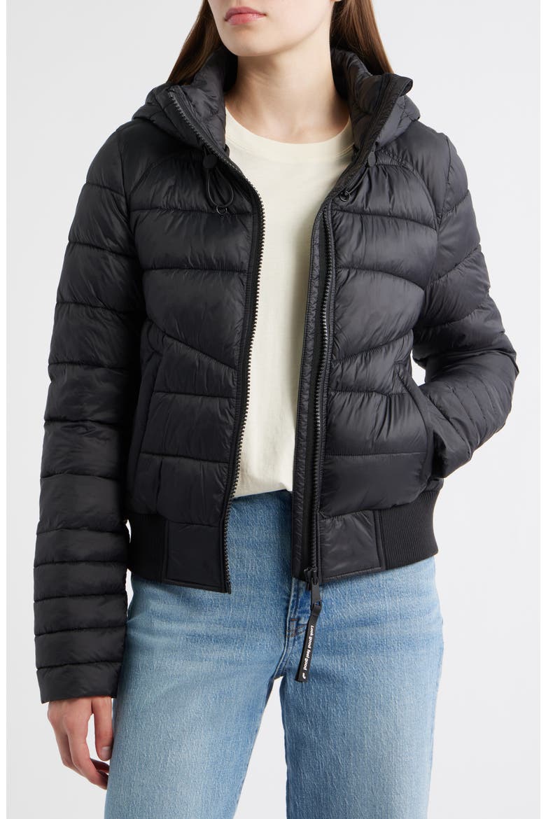 Eli Hooded Water Repellent Jacket, Alternate, color, BLACK