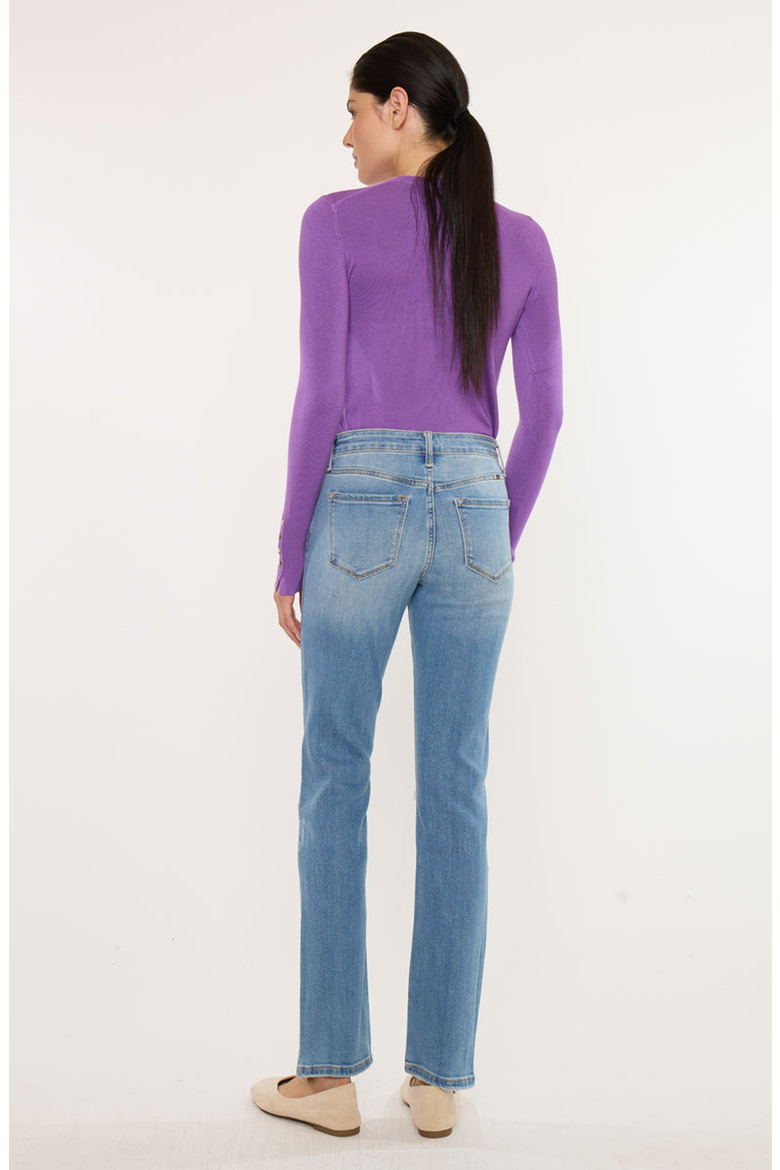 Florence Essentials High Rise Slim Straight Jeans, Alternate, color, Medium Wash