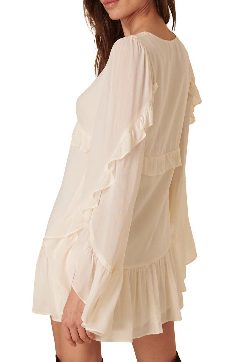 Nobody's Child Jojo Long Sleeve Minidress, Alternate, color, Cream