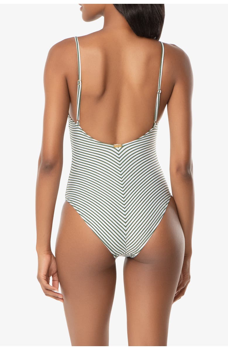 HELEN JON Mitered One-Piece, Alternate, color, Fatigue Stripe