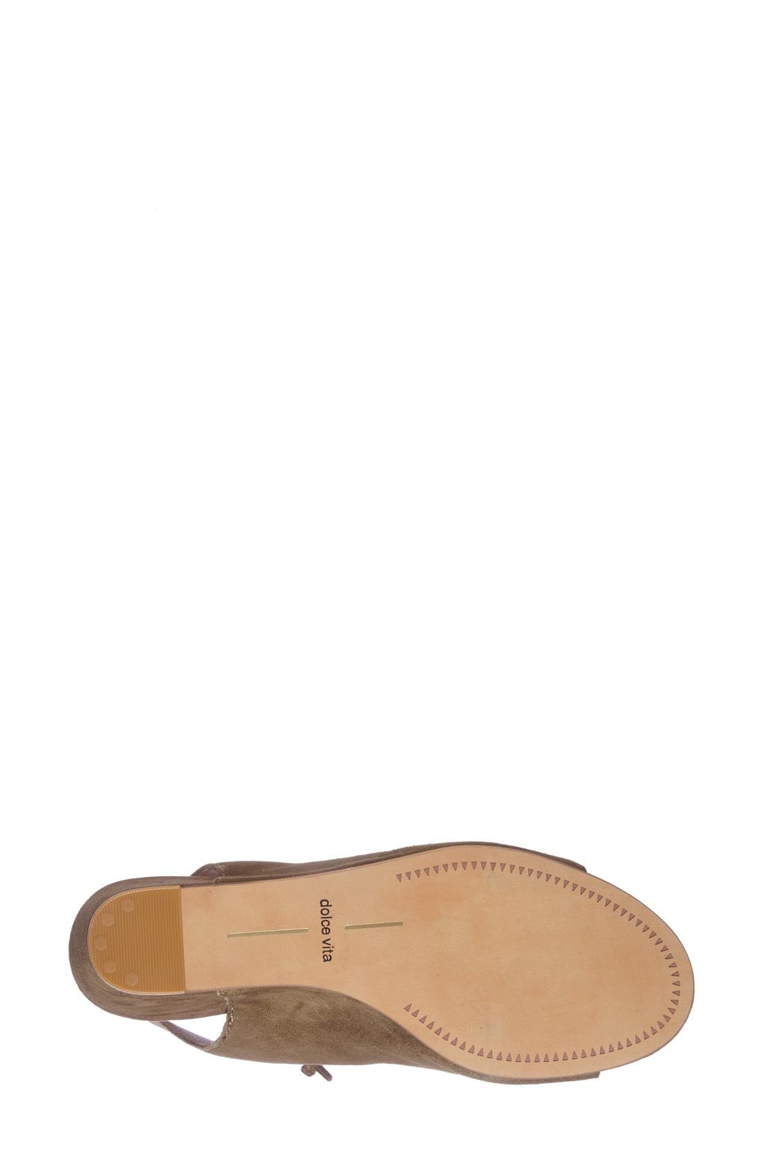 'Louise' Ghillie Wedge, Alternate, color, OLIVE SUEDE