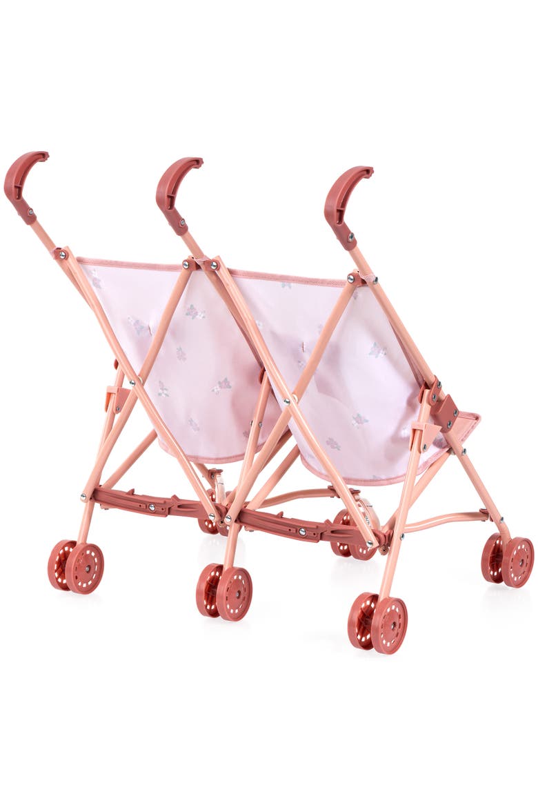Doll Twin Buggy Double Umbrella Stroller Fits 18" Dolls, Ages 18mo+, Alternate, color, Multicolored