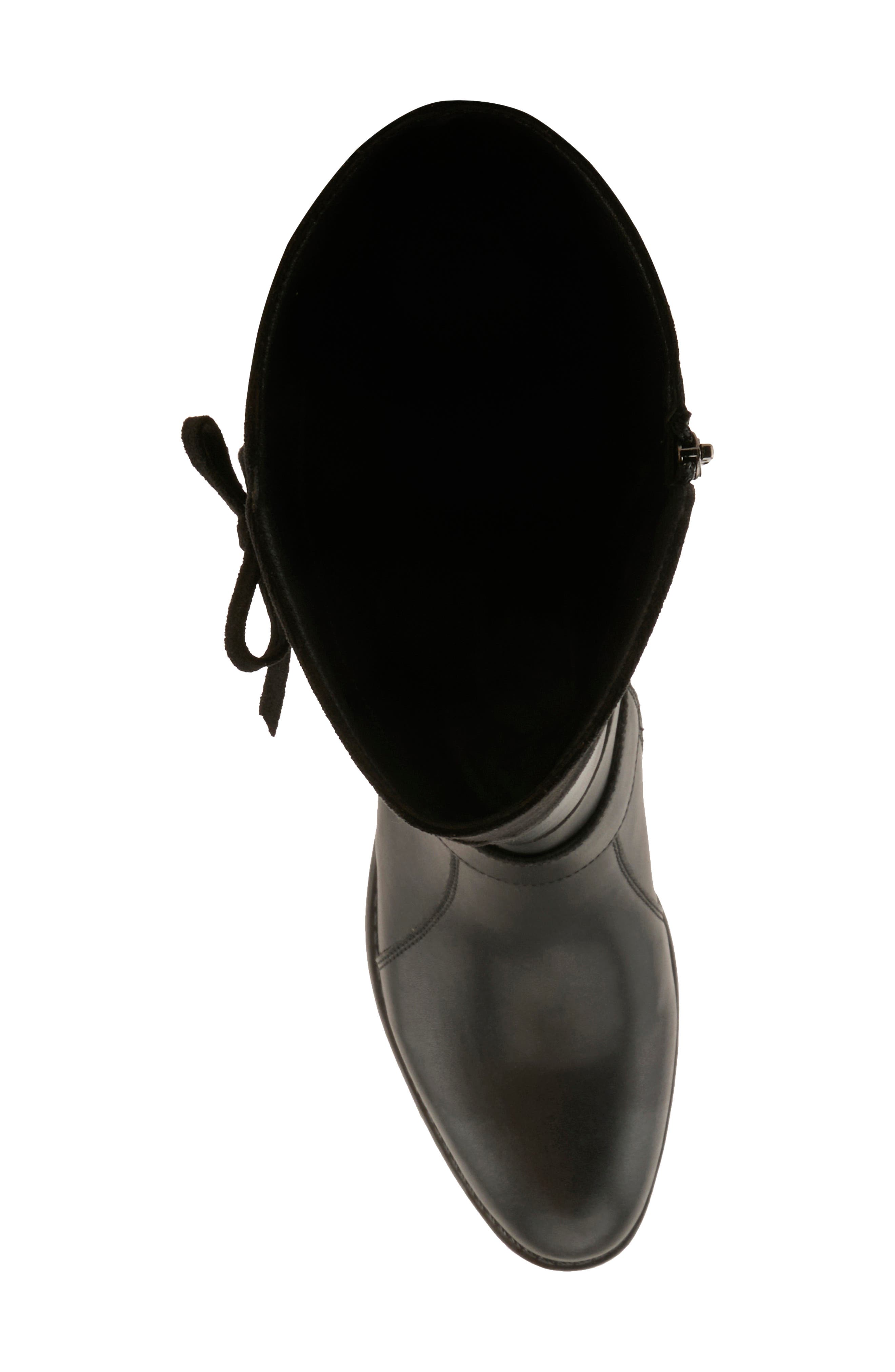 Velandra Leather Boot, Alternate, color, BLACK