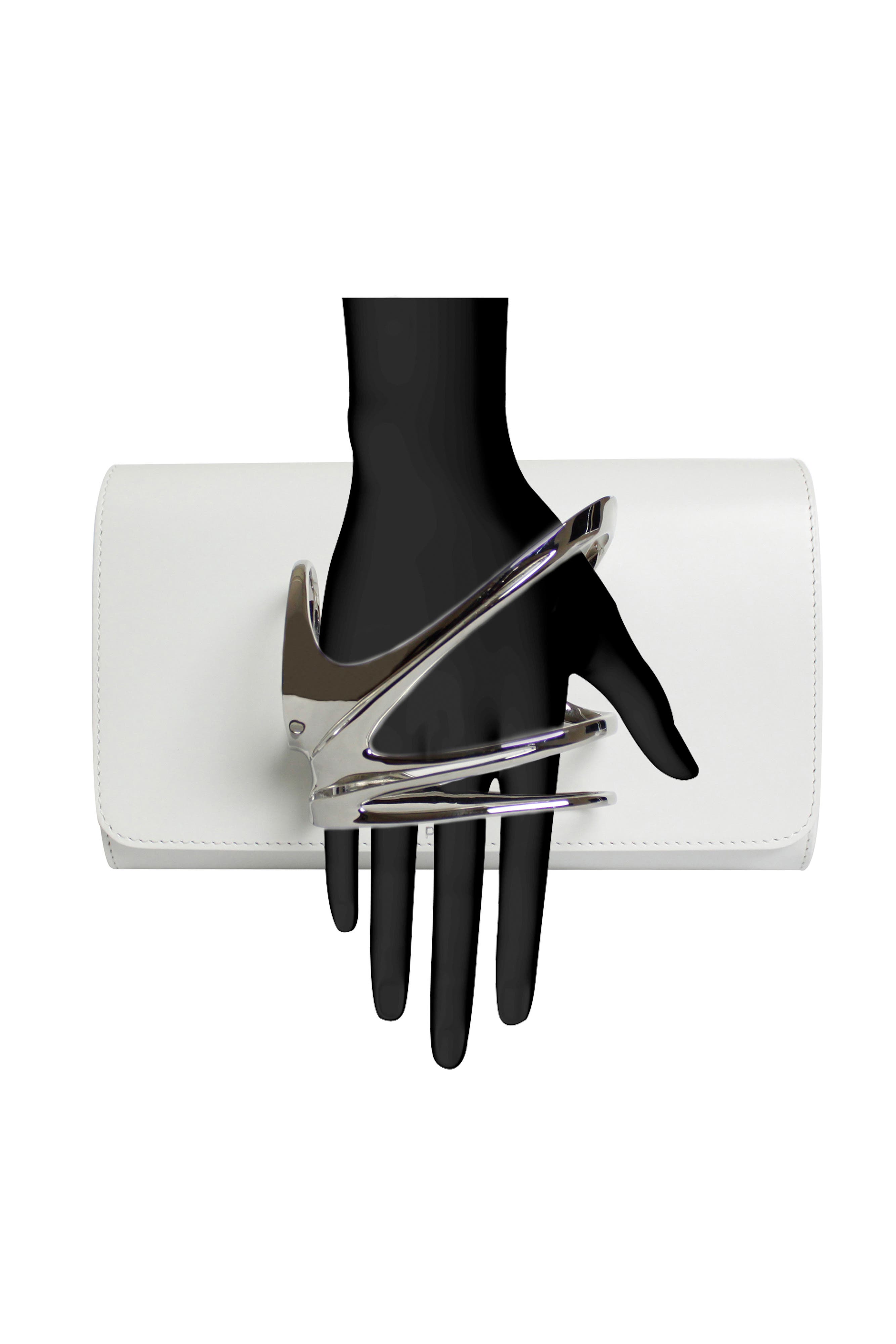 PERRIN PARIS ZAHA HADID LOOP CLUTCH, Alternate, color, White