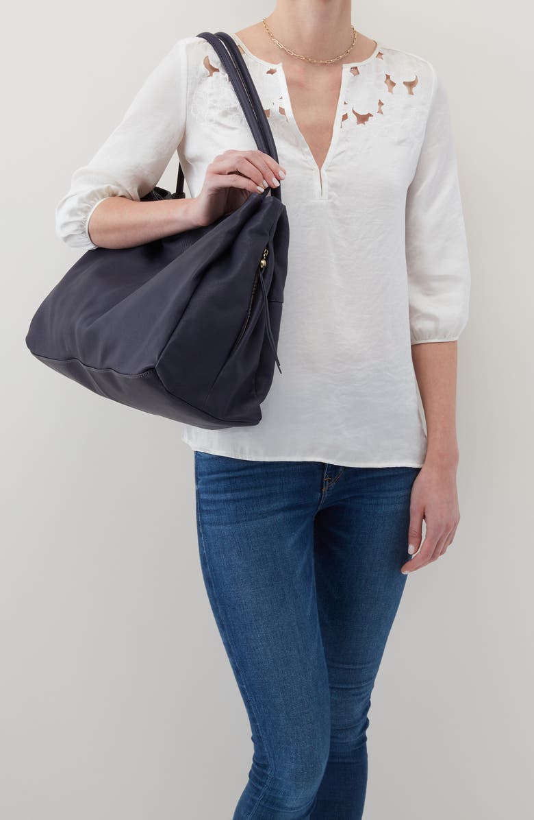 HOBO Prima Leather Shoulder Bag, Alternate, color, Navy