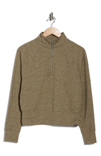 Dkny Space Dye Half Zip Sweatshirt In Green