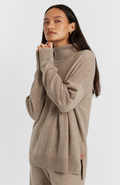 Relaxed Roll Neck Wool & Cashmere Sweater
