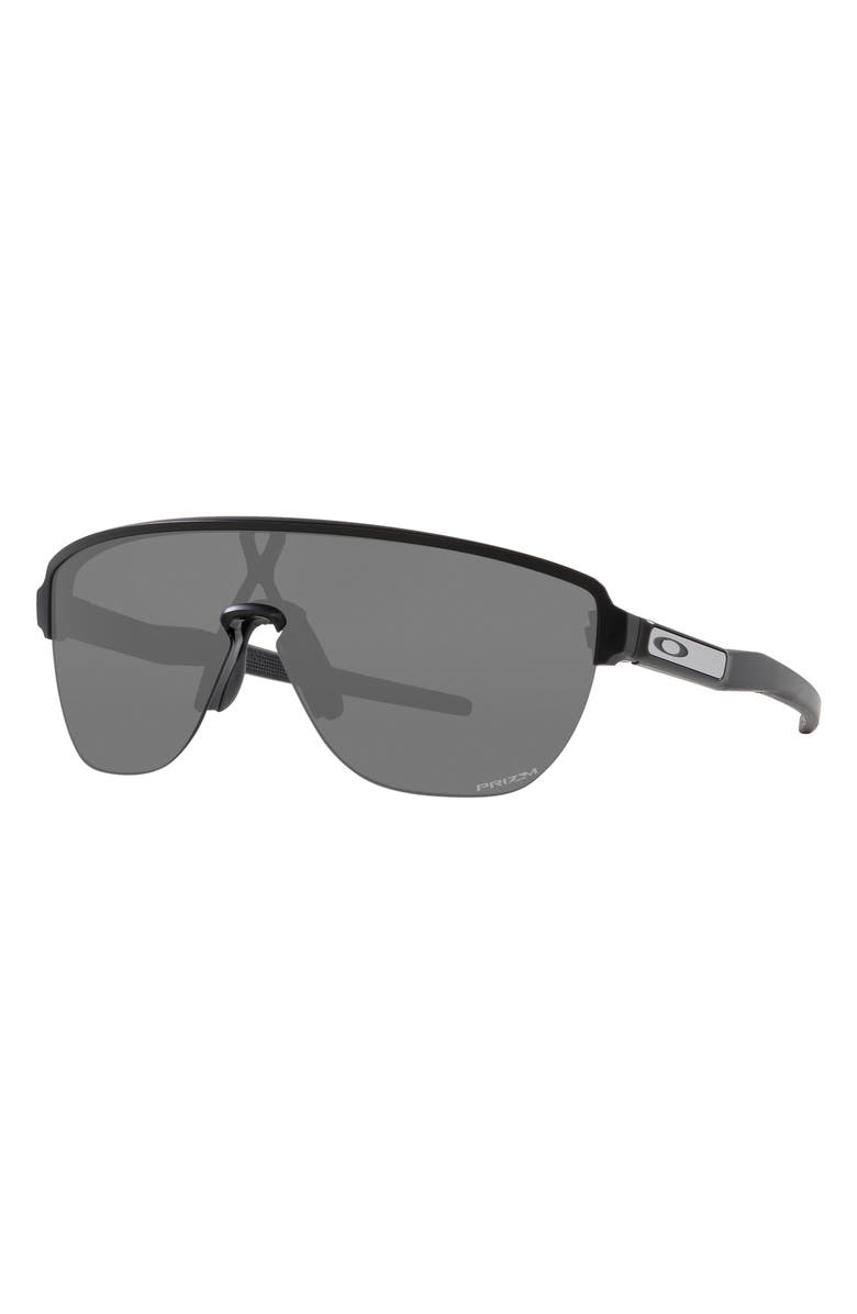 Oakley Corridor 42mm Semi Rimless Prizm<sup>™</sup> Shield Sunlgasses, Alternate, color, Matte Black