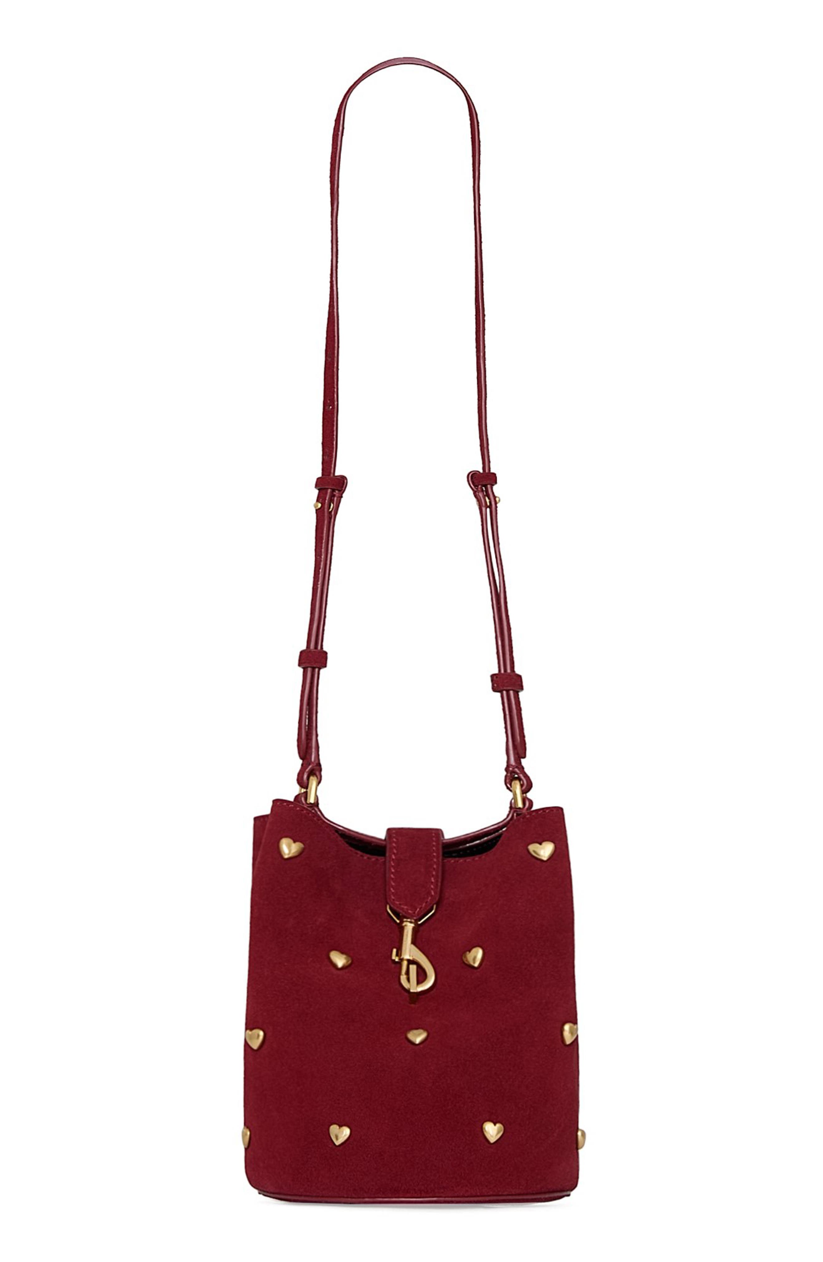 Rebecca Minkoff Small Heart Bucket Bag, Main, color, Cayenne