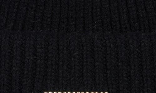 Acne Studios Pansy Crystal Face Wool Rib Beanie In Black