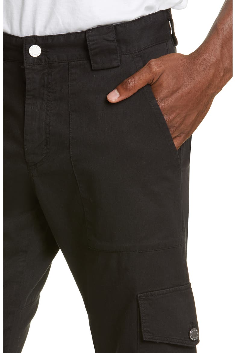 Patch Pocket Twill Cargo Pants, Alternate, color, BLACK