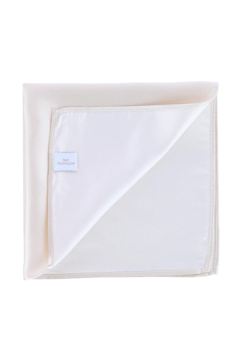 Sutton Solid Color 13 Inch Silk Pocket Square, Alternate, color, Ivory