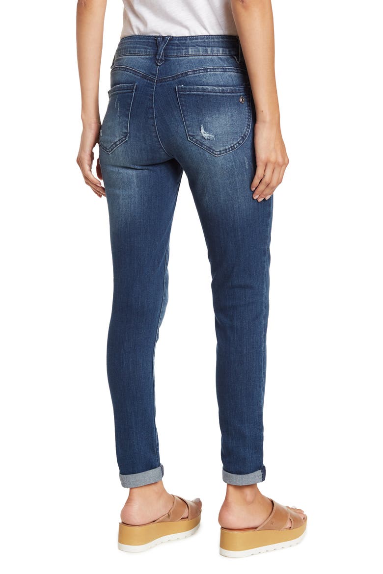 Ab Technology Slim Fit Ankle Cropped Jeans, Alternate, color, BLEV - BLUE VINTAGE
