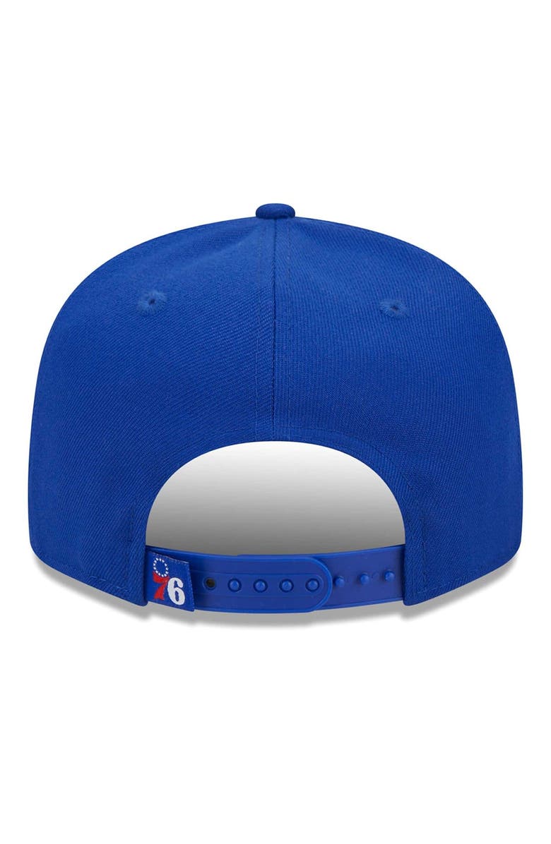 New Era Men's New Era Royal Philadelphia 76ers Side Logo 9FIFTY Snapback Hat, Alternate, color, 