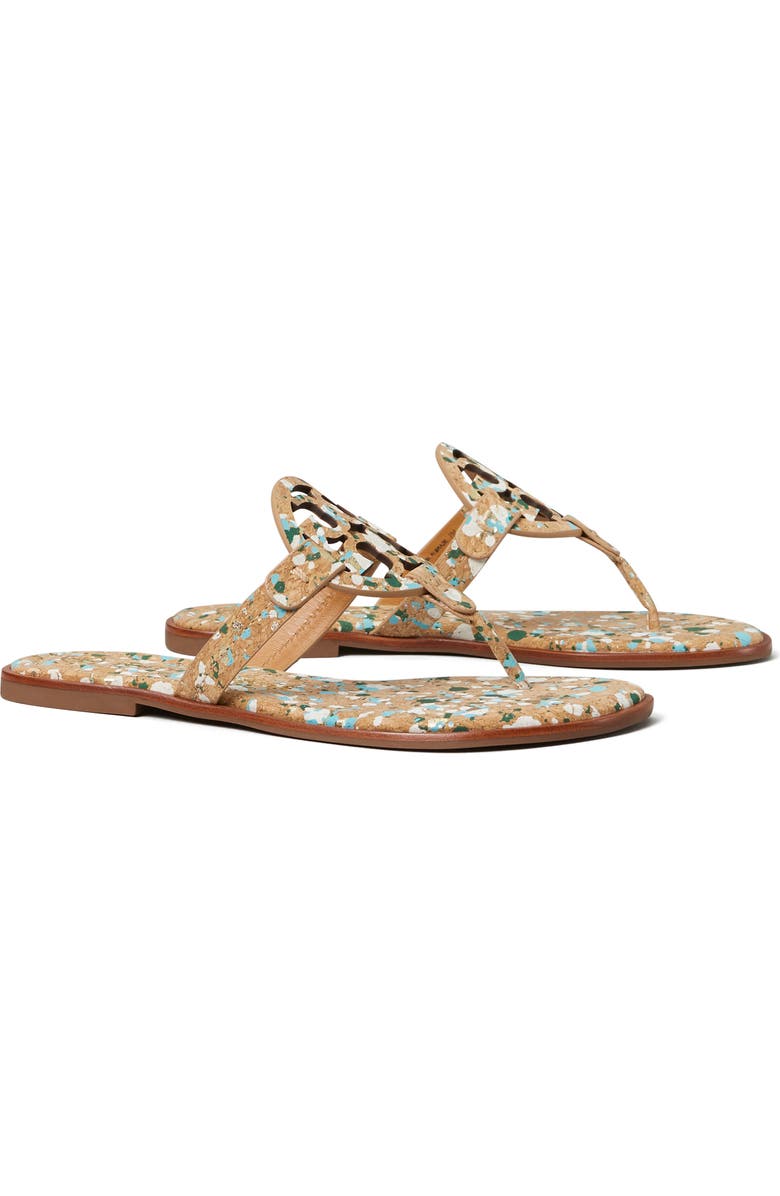 Tory Burch Miller Welt Flip Flop, Main, color, Blue Confetti Cork