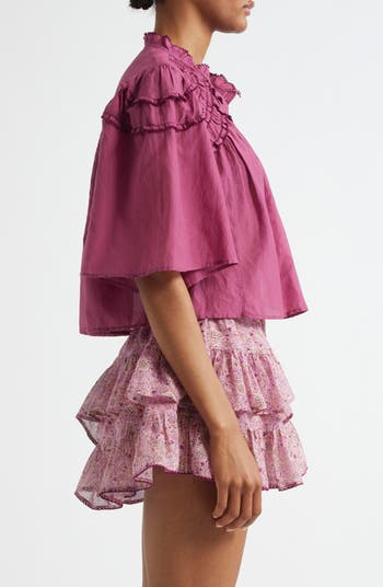 Carmen Crop Ruffle Top