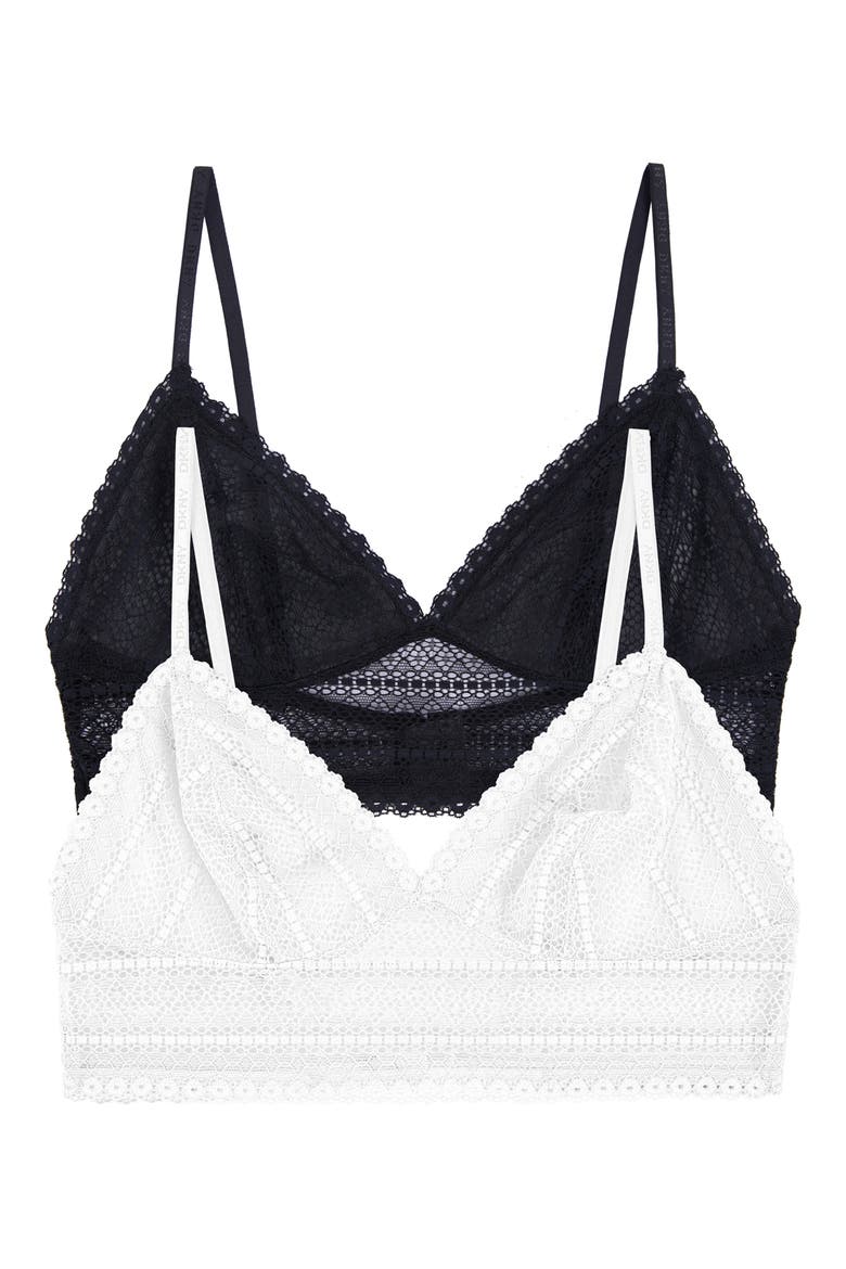 Table Tops Lace Bralette, Main, color, BLACK/ WHITE