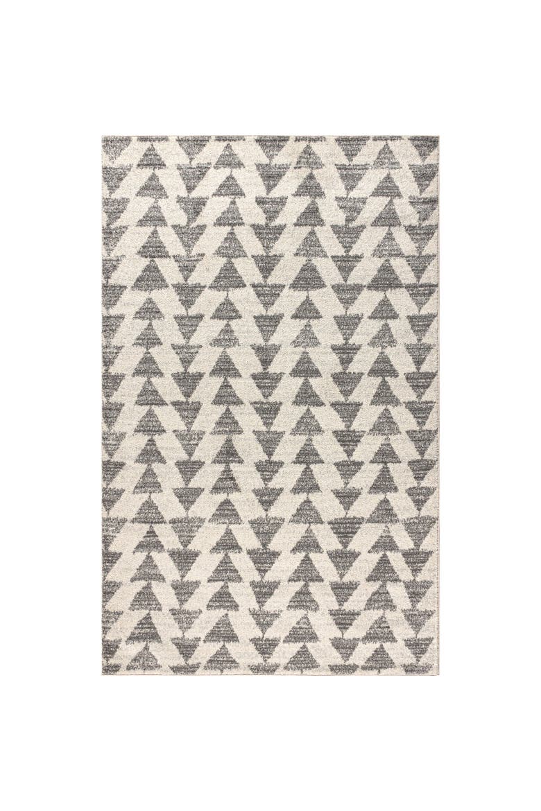 Aisha Moroccan Triangle Geometric Area Rug, Main, color, Cream/Gray