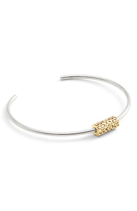 Logo Bead Open Cuff Bracelet