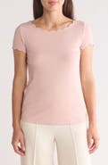 T Tahari Scalloped Knit T-Shirt