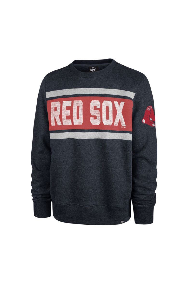 Men's '47 Navy Boston Red Sox Bypass Tribeca Pullover Sweatshirt, Alternate, color, Heather Navy