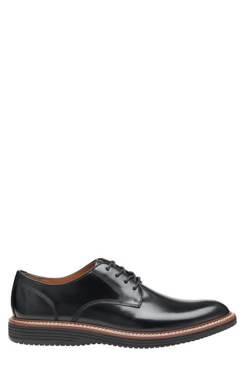 Johnston & Murphy Upton Plain Toe Derby In Black Full Grain Bl