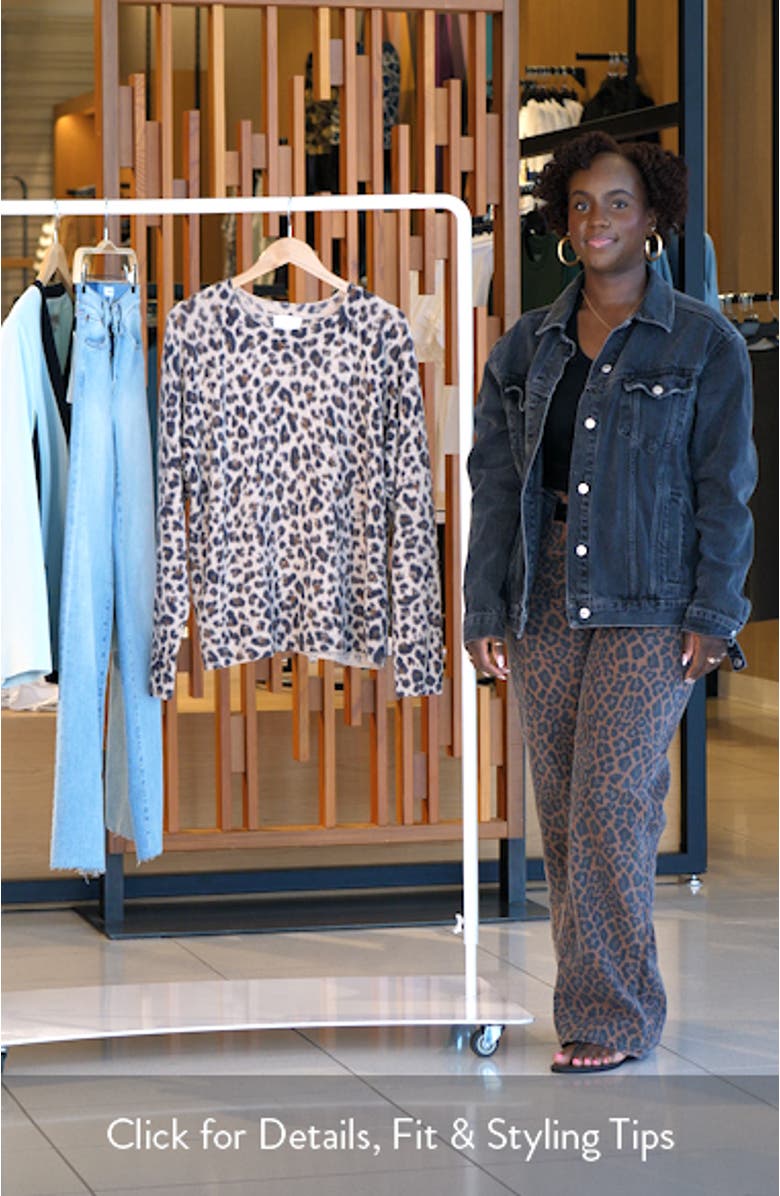 Leopard Print Raglan Wool & Cashmere Sweater, sales video thumbnail