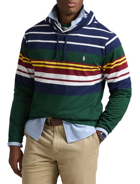 Big & Tall Striped Long-Sleeve Hooded T-Shirt