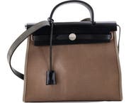 Pre-Owned Hermes Herbag Zip Leather and Toile 31