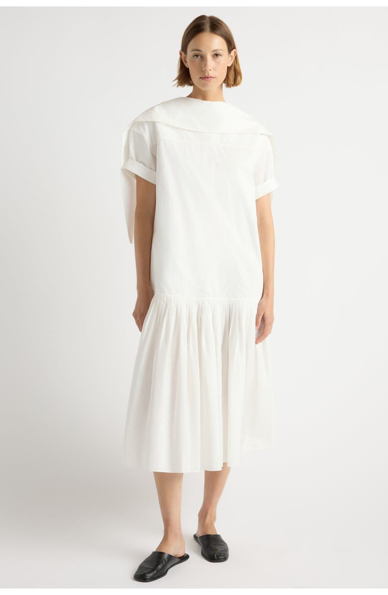 Modern Citizen Babba Shirred Scarf-Neck Dress, Alternate, color, White