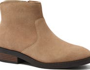 Lands' End Detailed Suede Zip Ankle Booties