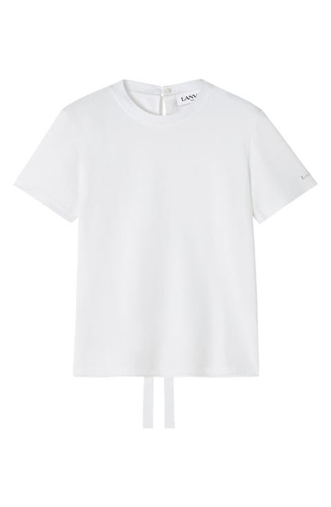 Cotton T-Shirt With Ribbon Detail
