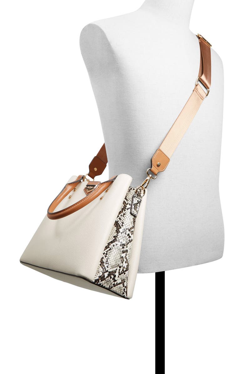 ALDO Caraever Faux Leather Satchel, Alternate, color,