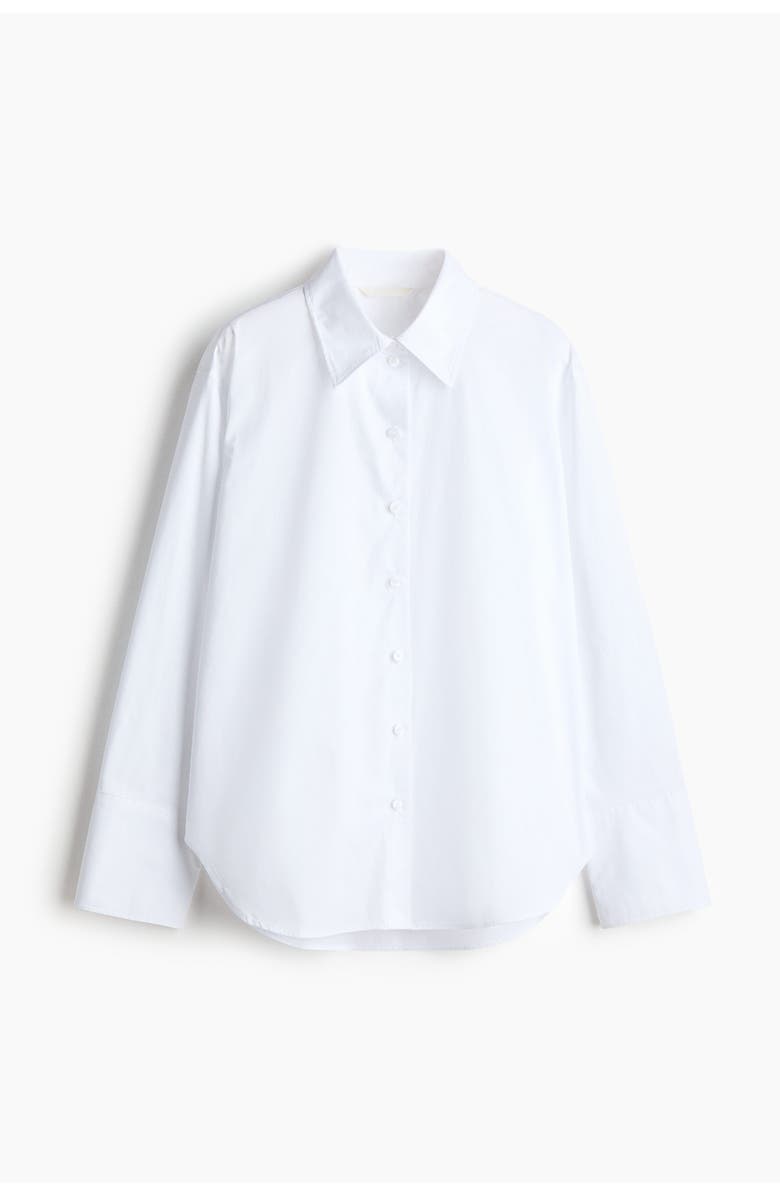H&M Cotton poplin shirt, Alternate, color, White