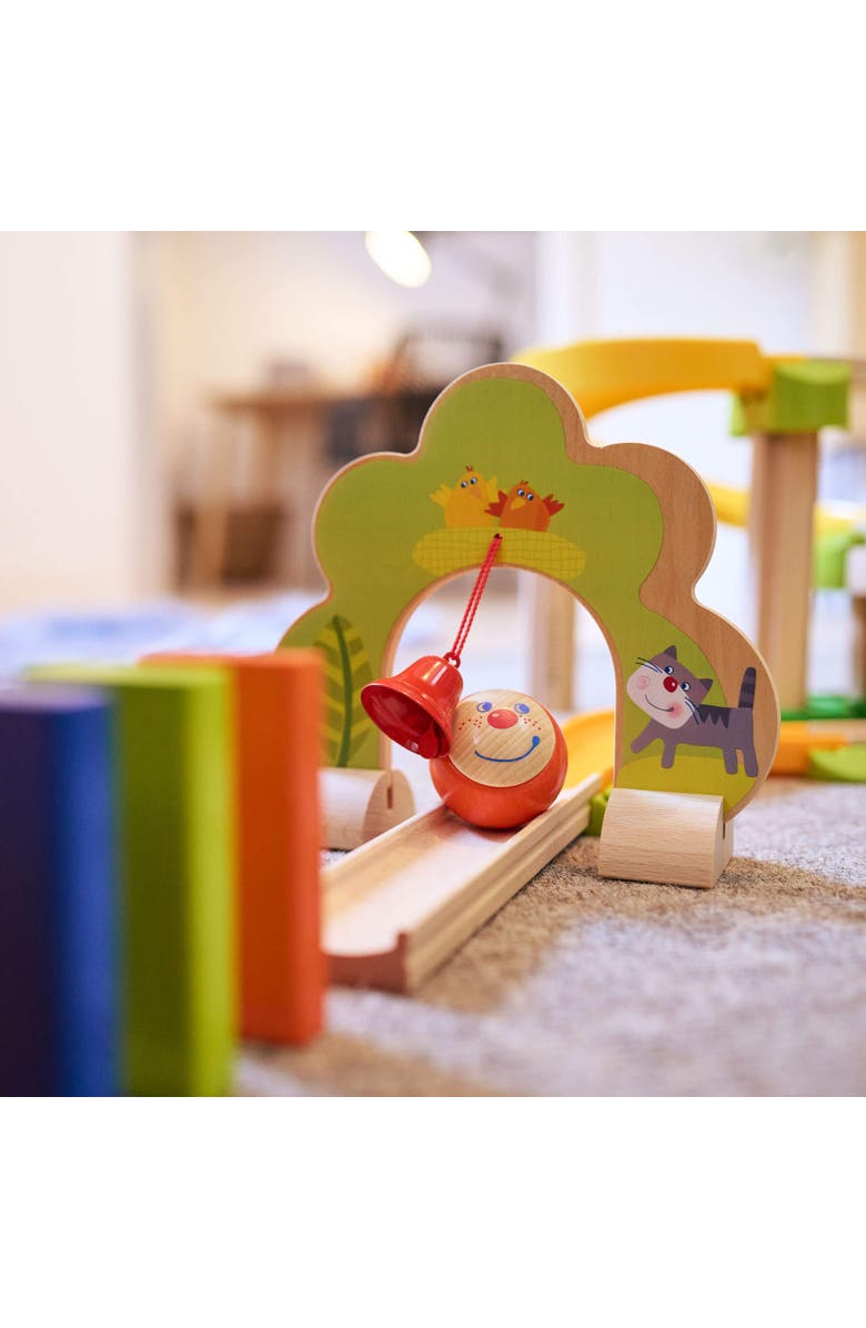 HABA Marble Run Building Set - Kullerbu Sim-Sala-Kling with Musical Effects and Domino Blocks, Ball Run Track Toy for Toddlers 2 and Up, Alternate, color, Multi