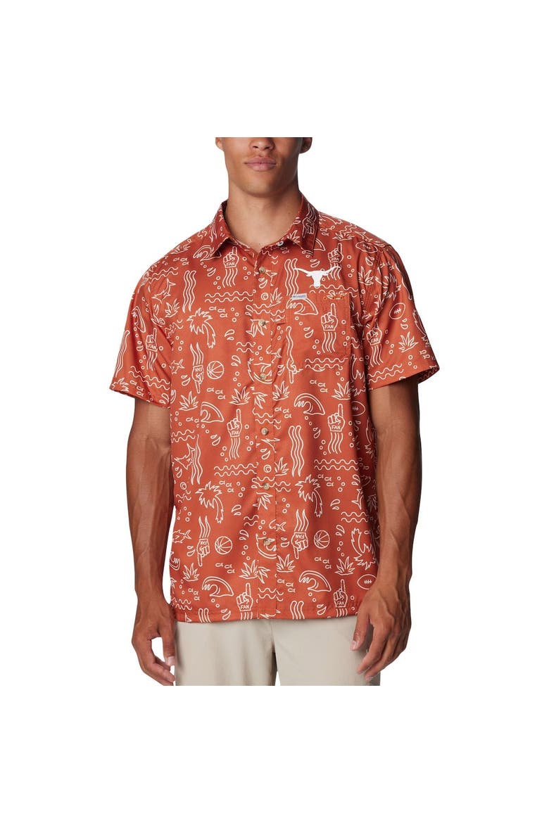 Men's Columbia Texas Orange Texas Longhorns Super Slack Tide Omni-Wick Button-Up Shirt, Main, color, Burnt Orange