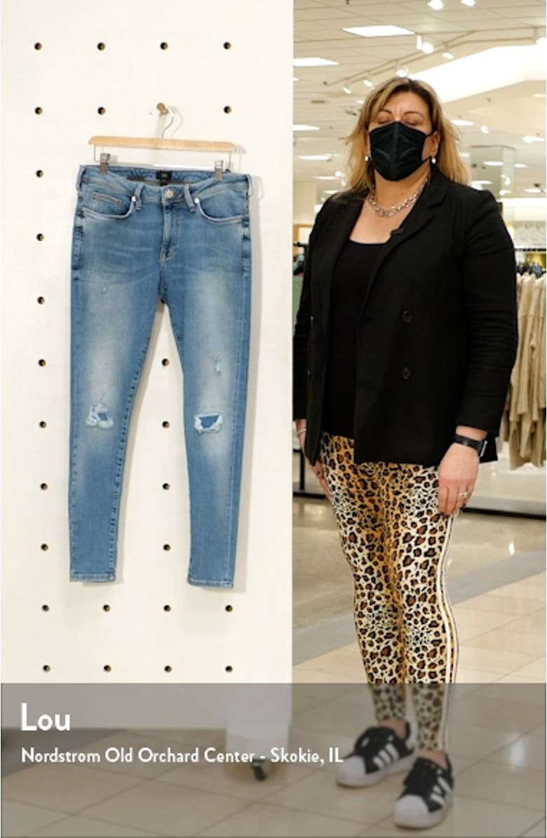 Blue Ollie Ripped Spray-On Skinny Jeans, sales video thumbnail