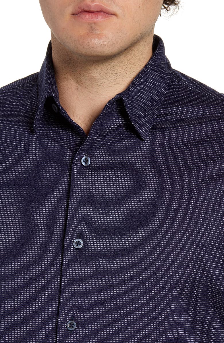 NORDSTROM MEN'S SHOP Regular Fit Jacquard Button-Up Knit Shirt, Alternate, color, 